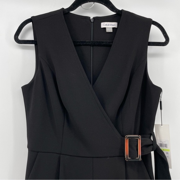 Calvin Klein NWT Black Belted Jumpsuit 4 - Picture 2 of 8